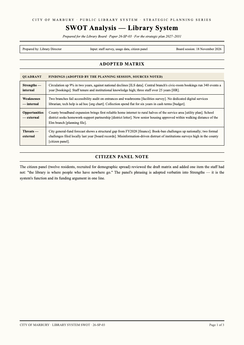Government gazette swot analysis